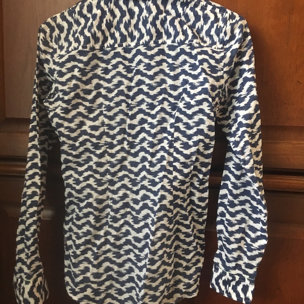 C Wonder navy and white button down shirt